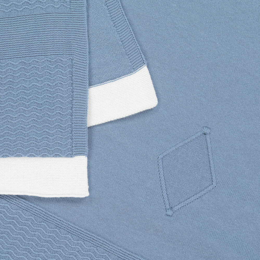 Mayoral Newborn-Boys Soft Blue Knitted Blanket | Childrensalon Outlet