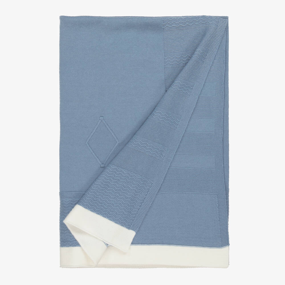 Mayoral Newborn-Boys Soft Blue Knitted Blanket | Childrensalon Outlet