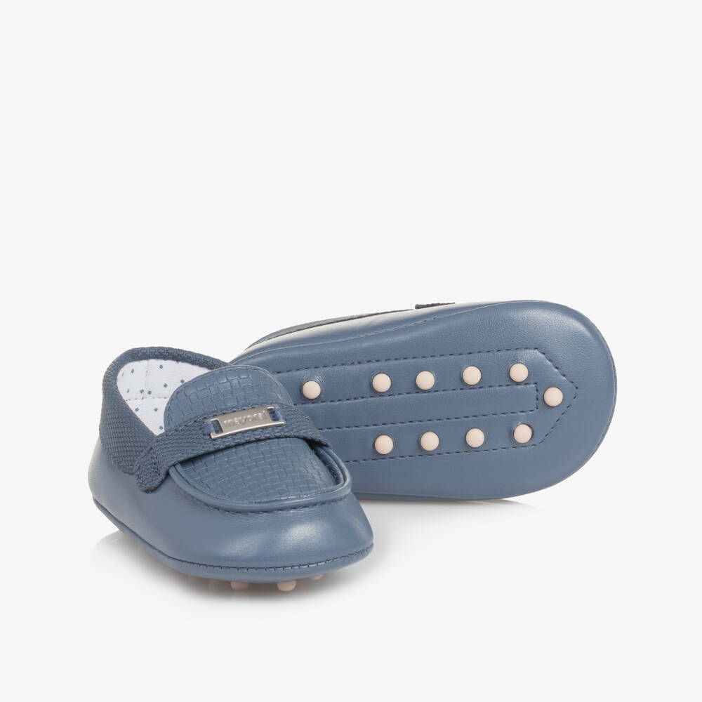 Mayoral Для новорожденных-Мягкие голубые мокасины для мальчиков | Childrensalon Outlet