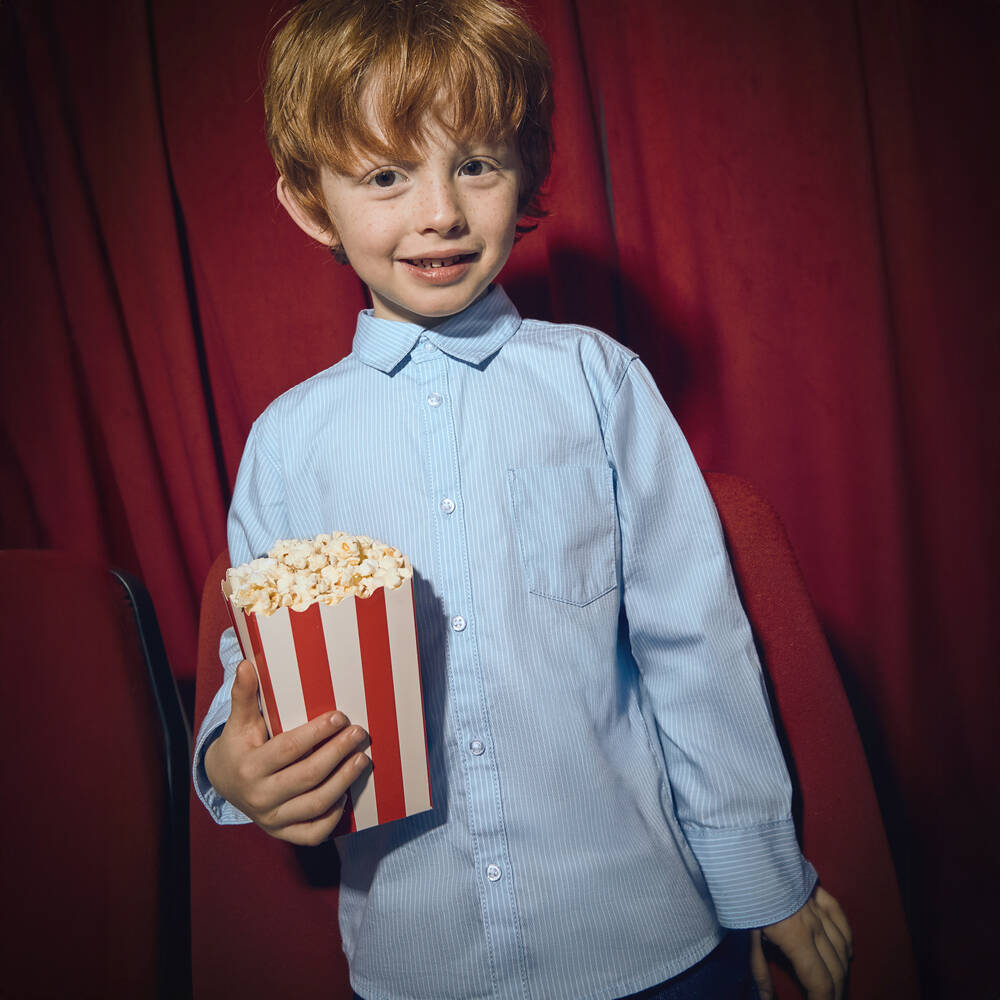 Mayoral-Мягкая голубая рубашка в полоску для мальчиков | Childrensalon Outlet