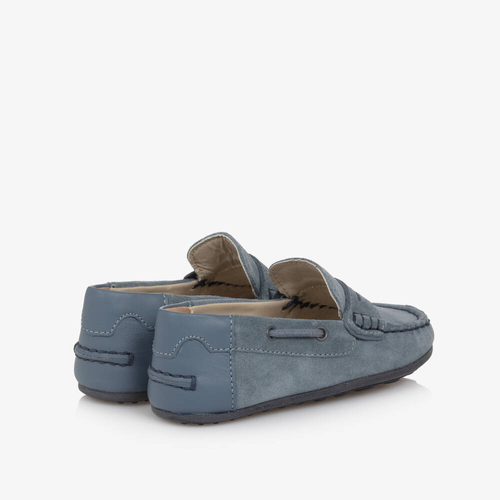 Mayoral-Boys Soft Blue Suede Loafers | Childrensalon Outlet