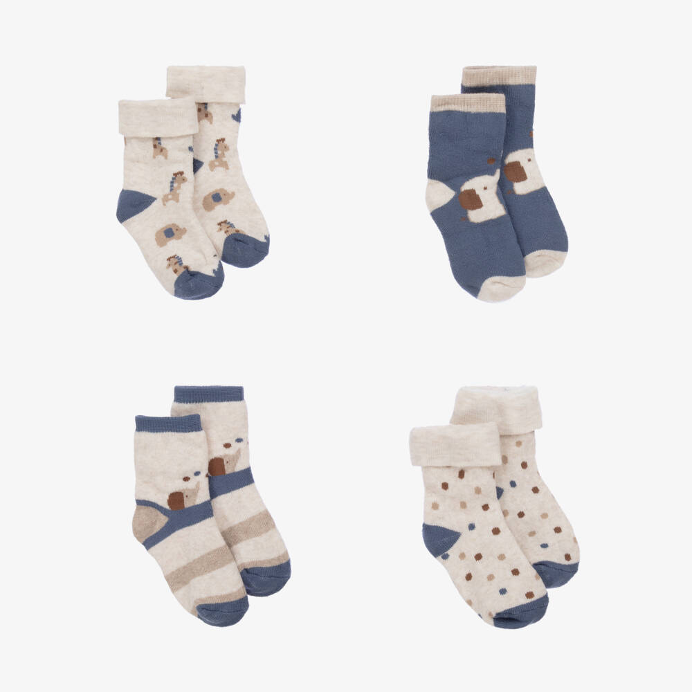 Mayoral Newborn-Boys Soft Cotton Blue Socks Set | Childrensalon Outlet