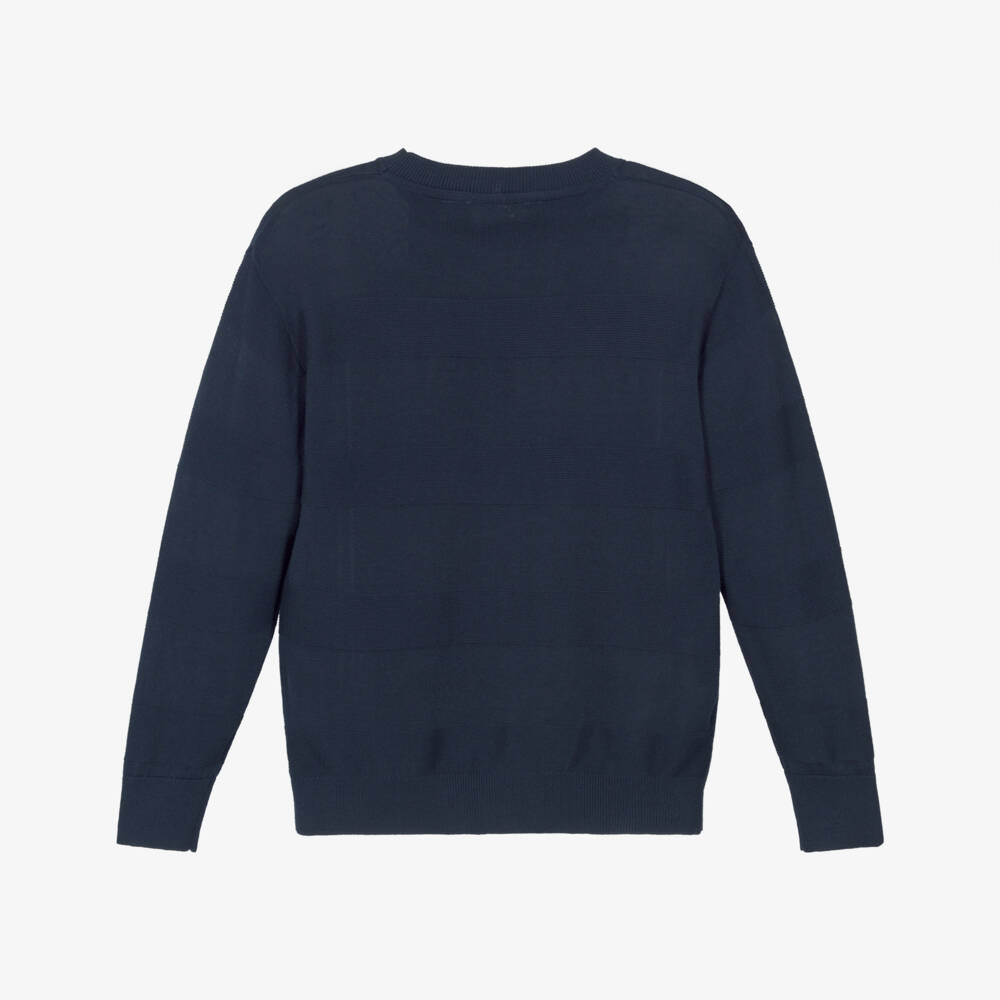 Mayoral Nukutavake-Boys Soft Cotton Navy Pullover | Childrensalon Outlet