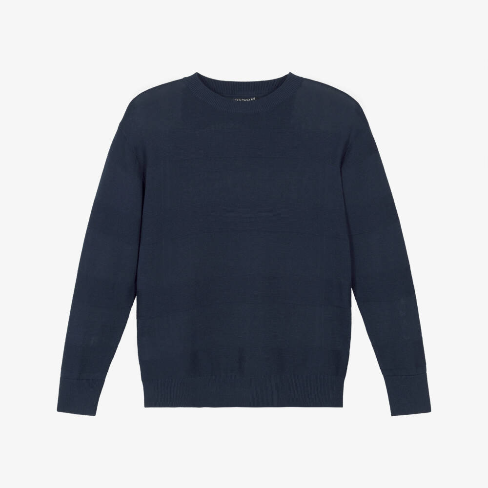 Mayoral Nukutavake-Boys Soft Cotton Navy Pullover | Childrensalon Outlet
