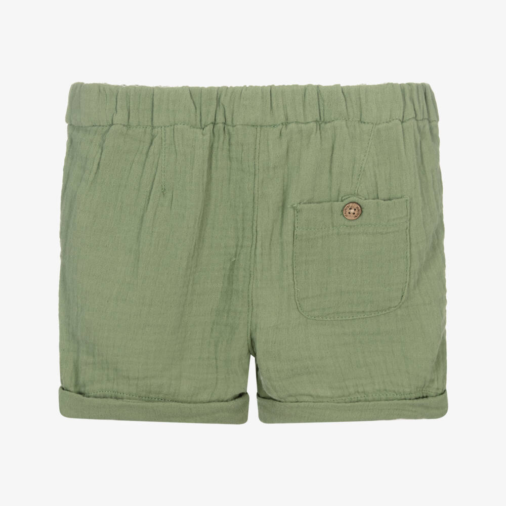 Mayoral-Мягкие зеленые хлопковые шорты для мальчиков | Childrensalon Outlet