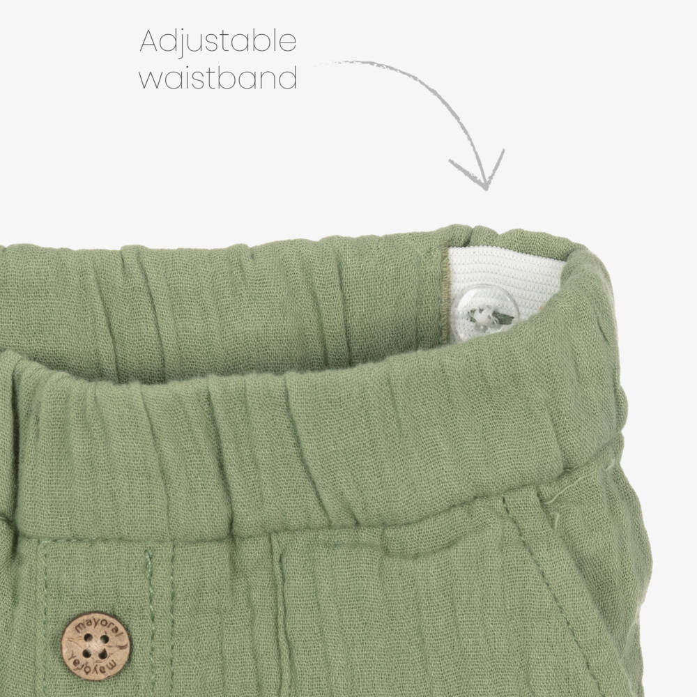 Mayoral-Мягкие зеленые хлопковые шорты для мальчиков | Childrensalon Outlet