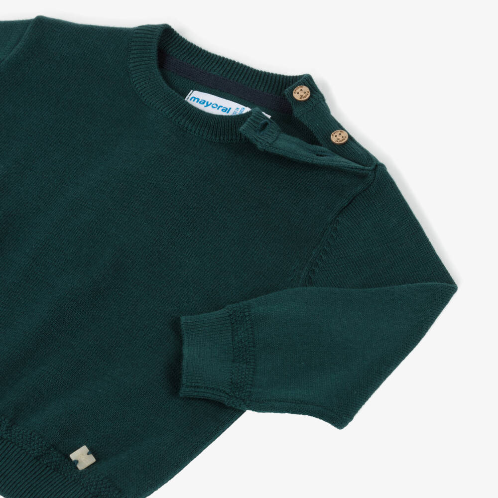 Mayoral-Boys Soft Green Knit Pullover | Childrensalon Outlet