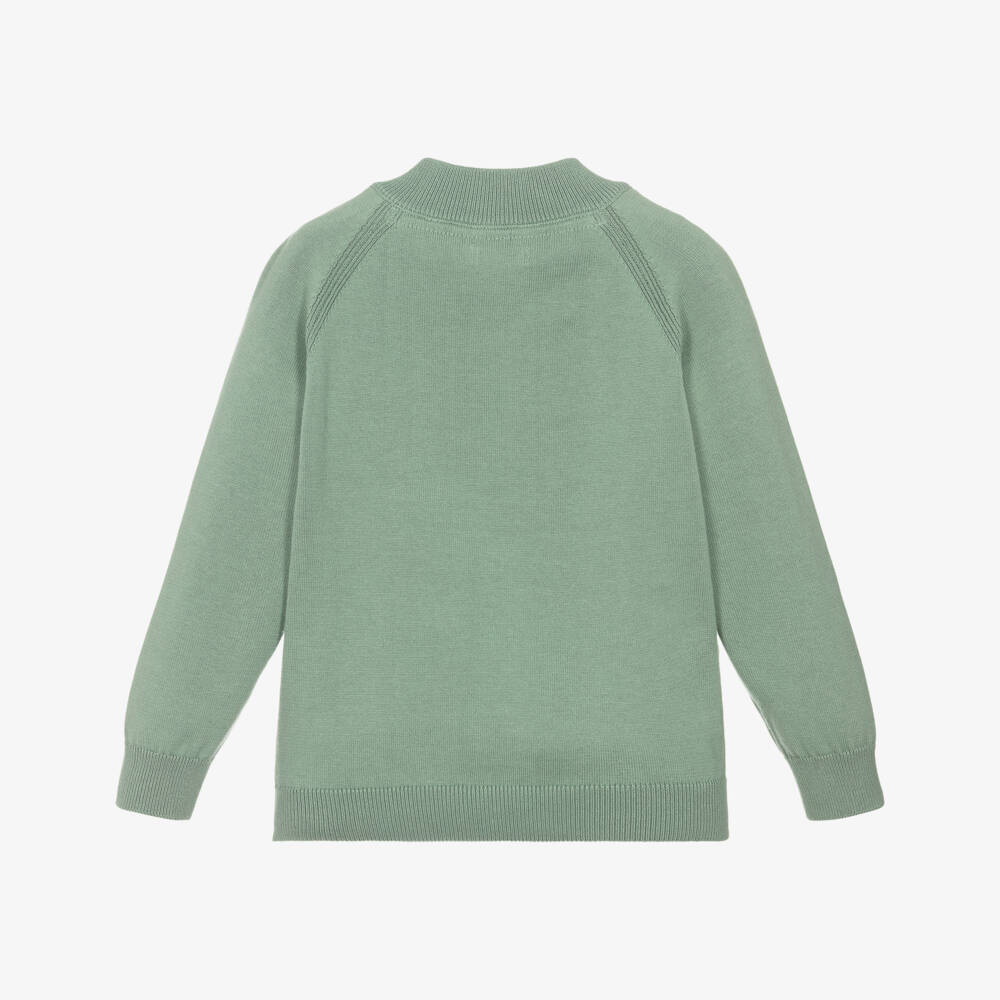 Mayoral-Boys Soft Green Zip Knit Cardigan | Childrensalon Outlet