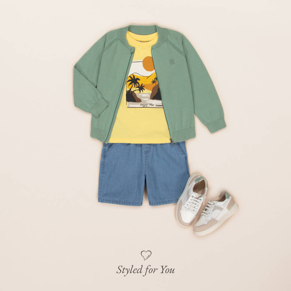 Mayoral-Boys Soft Green Zip Knit Cardigan | Childrensalon Outlet