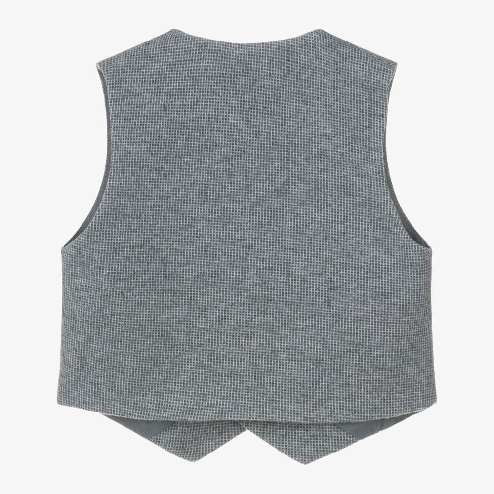 Mayoral-Boys Soft Grey Cotton Waistcoat | Childrensalon Outlet