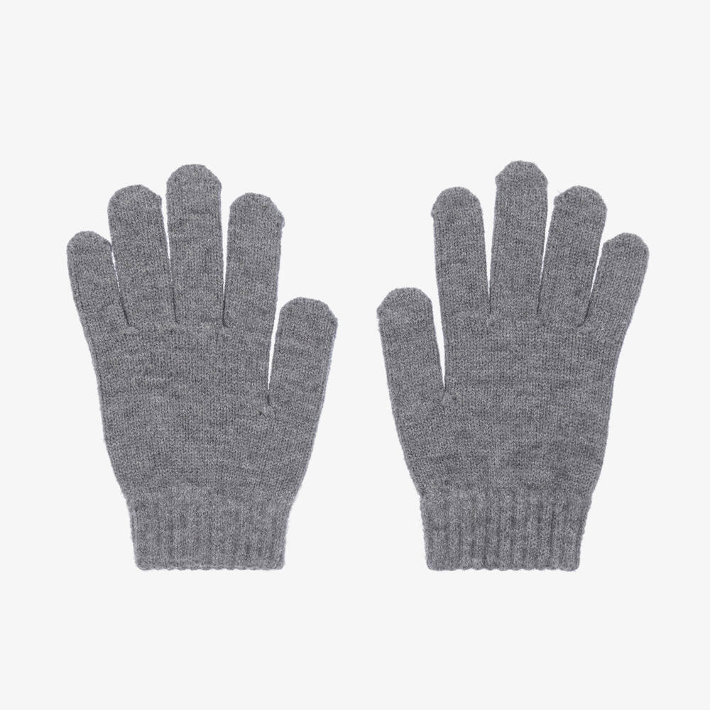 Mayoral-Boys Soft Grey Knit Mittens | Childrensalon Outlet