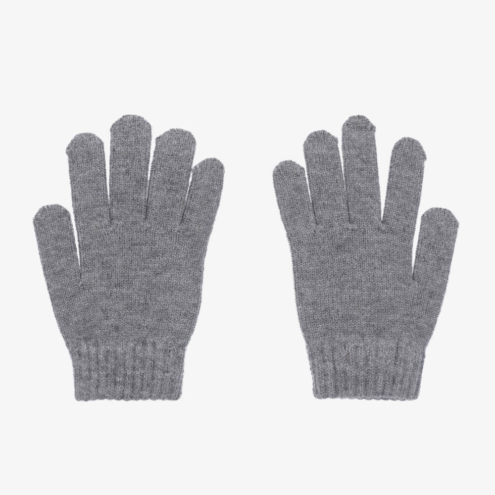 Mayoral-Boys Soft Grey Knit Mittens | Childrensalon Outlet