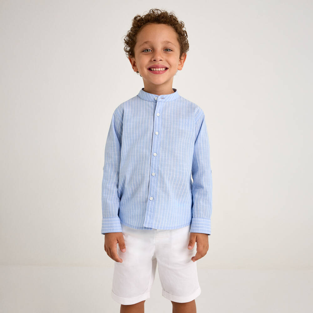 Mayoral-Boys Soft Ivory Blend Shorts | Childrensalon Outlet