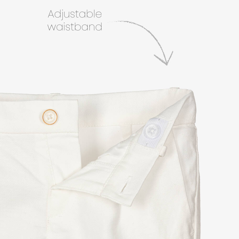 Mayoral-Boys Soft Ivory Blend Shorts | Childrensalon Outlet