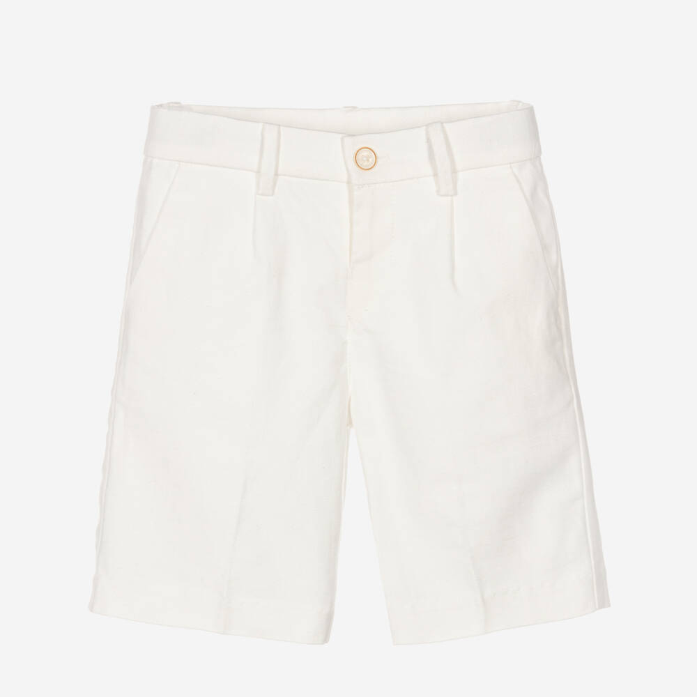 Mayoral-Boys Soft Ivory Blend Shorts | Childrensalon Outlet