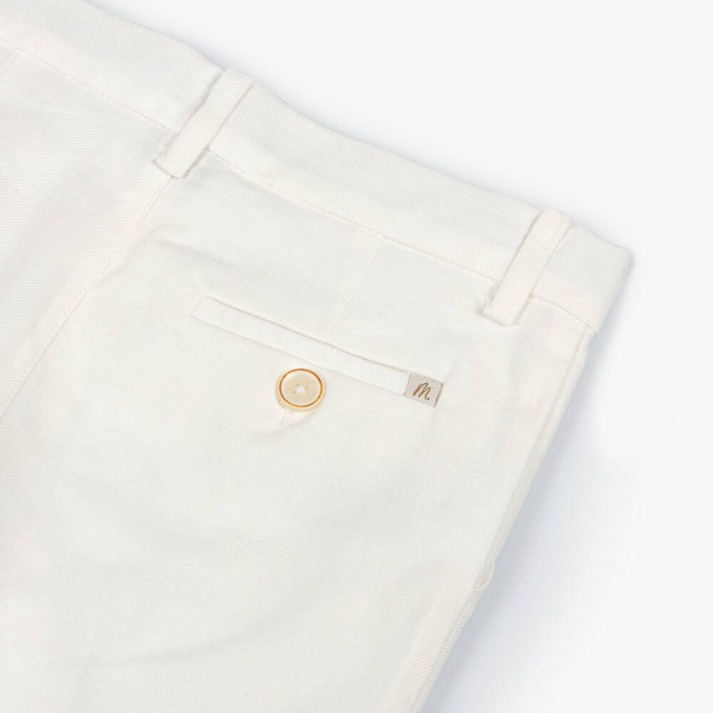 Mayoral-Boys Soft Ivory Blend Shorts | Childrensalon Outlet
