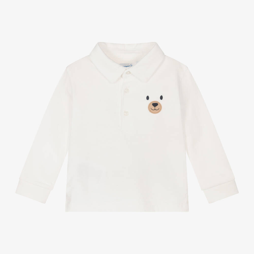 Mayoral-Boys Soft Ivory Jersey Polo | Childrensalon Outlet