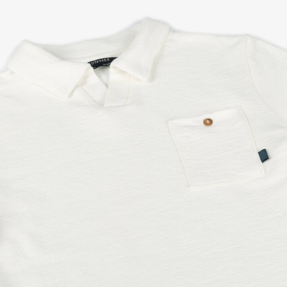 Mayoral Нукутаваке-Мягкая кремовая рубашка поло для мальчиков | Childrensalon Outlet
