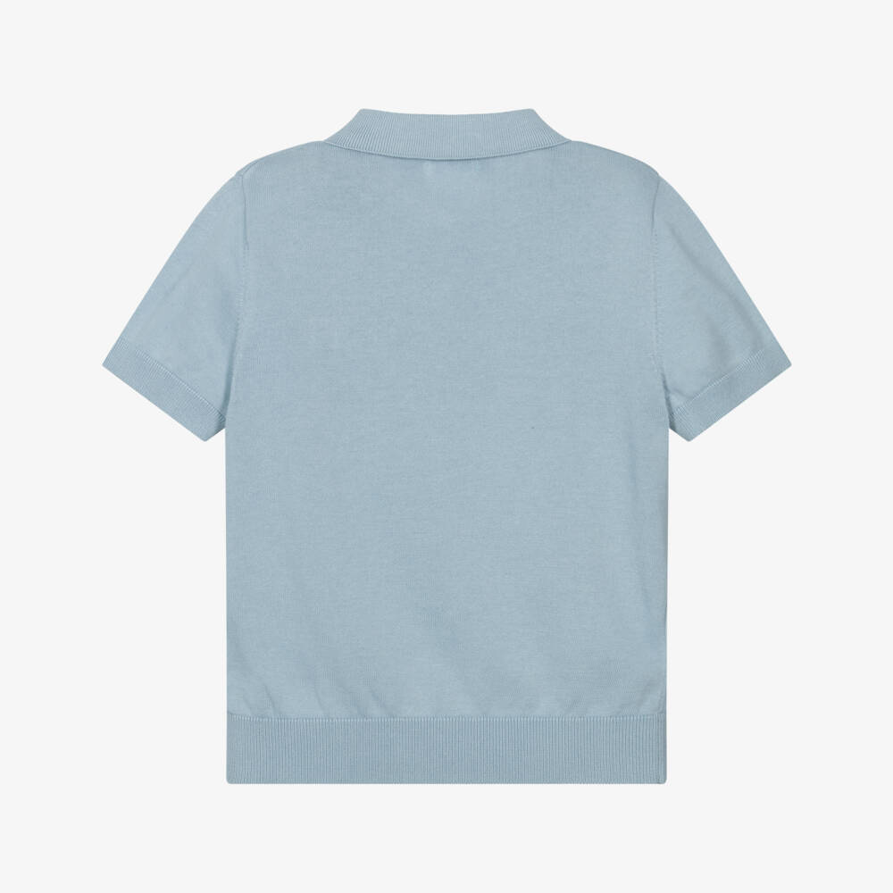 Mayoral-Boys Soft Knit Blue Polo | Childrensalon Outlet
