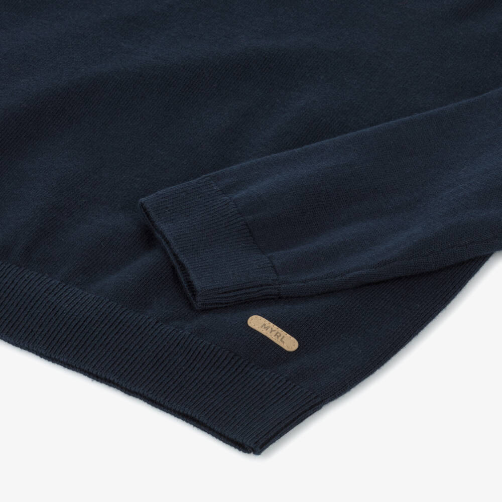 Mayoral-Boys Soft Knit Navy Jumper | Childrensalon Outlet