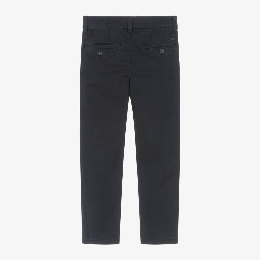 Mayoral-Boys Soft Navy Twill Pants | Childrensalon Outlet