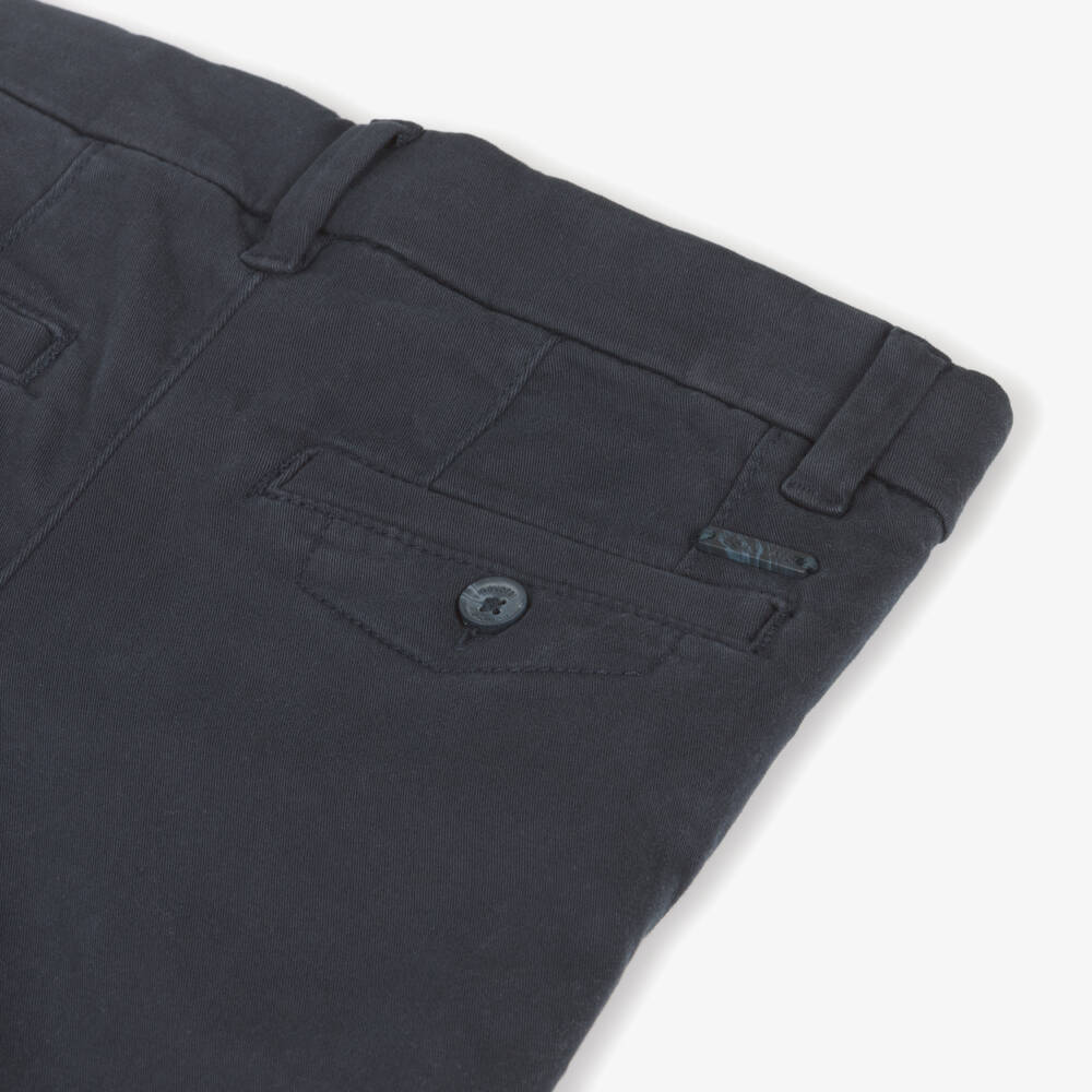 Mayoral-Boys Soft Navy Twill Pants | Childrensalon Outlet