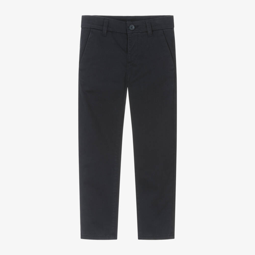Mayoral-Boys Soft Navy Twill Pants | Childrensalon Outlet