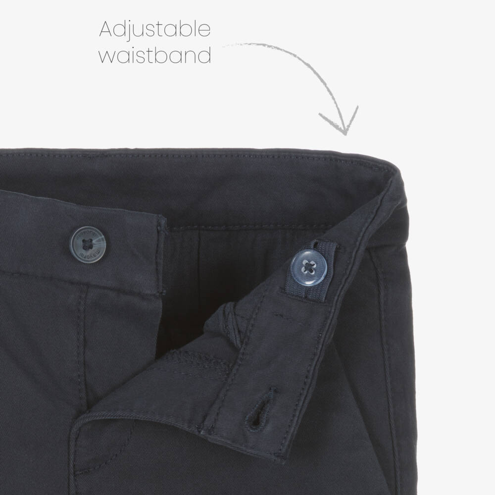 Mayoral-Boys Soft Navy Twill Pants | Childrensalon Outlet