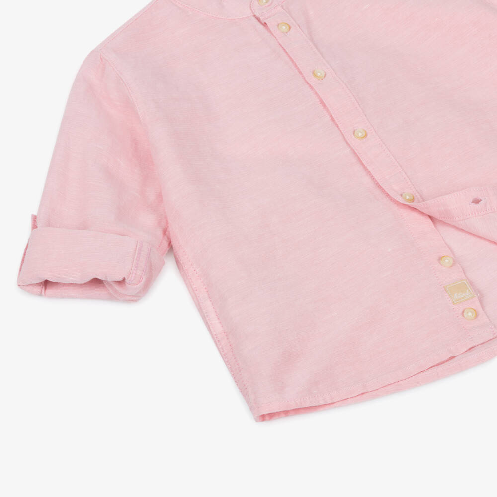 مايورال-قميص ناعم وردي فاتح من مزيج الكتان للأولاد | Childrensalon Outlet
