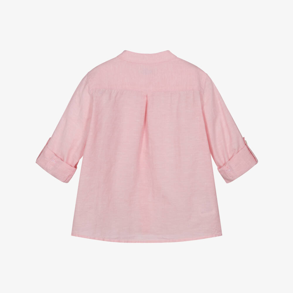 مايورال-قميص ناعم وردي فاتح من مزيج الكتان للأولاد | Childrensalon Outlet