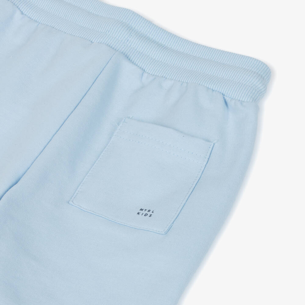 Mayoral-Boys Soft Sky Blue Knit Shorts | Childrensalon Outlet