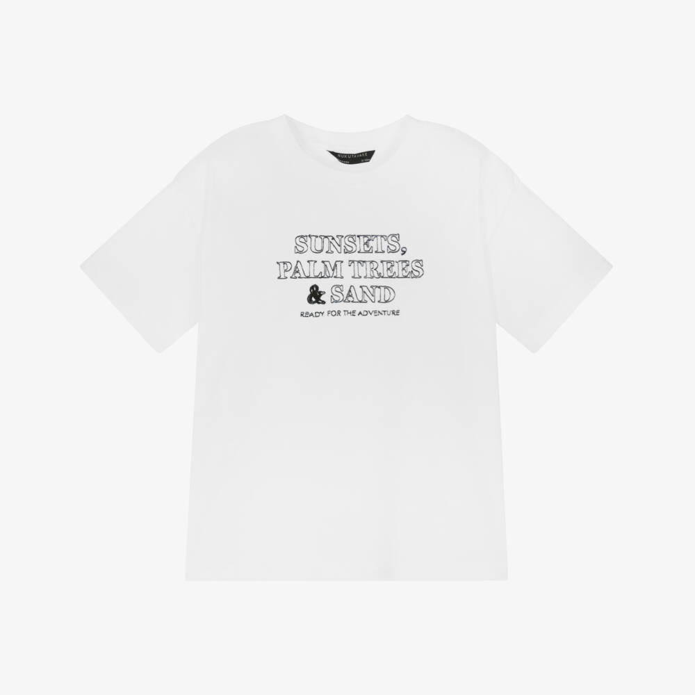 Mayoral Nukutavake-Boys Soft White Logo Tee | Childrensalon Outlet