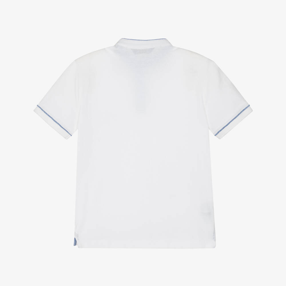 Mayoral Nukutavake-Boys Soft White Piqué Polo Tee | Childrensalon Outlet