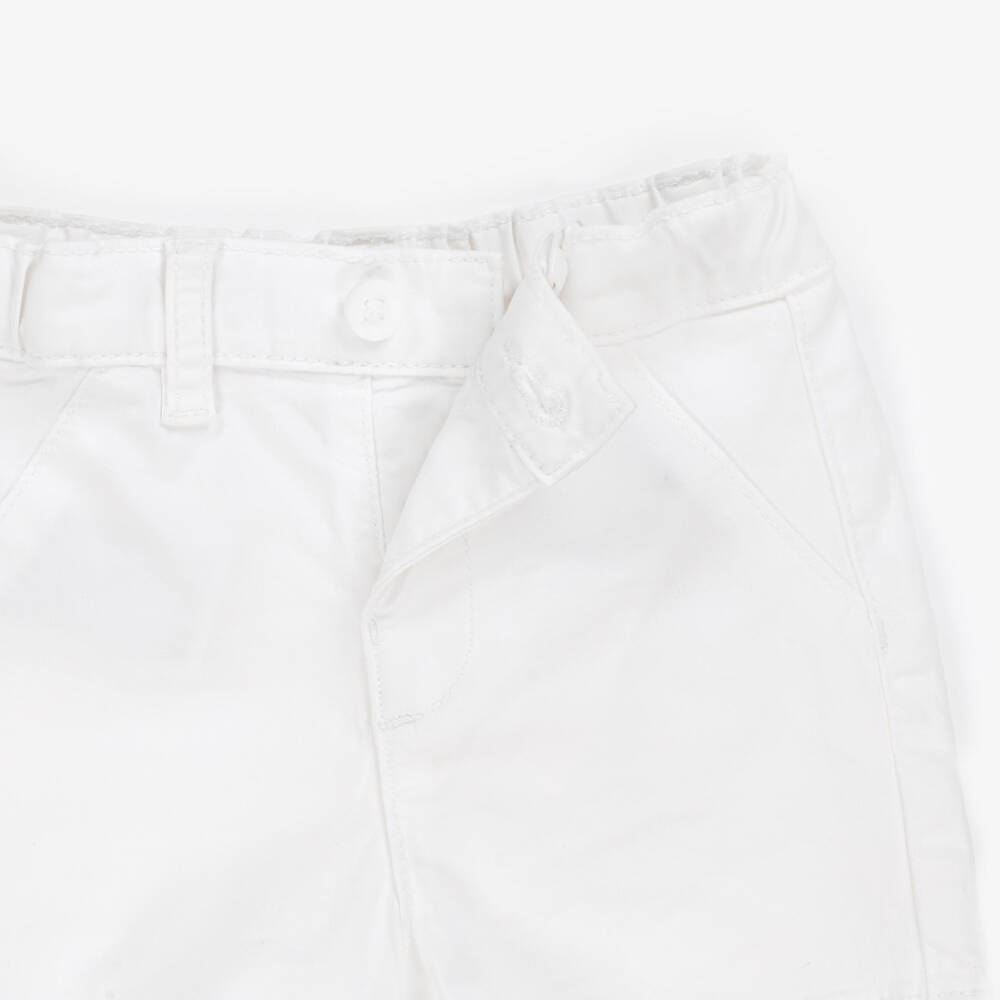 Mayoral Newborn-Boys Soft White Twill Shorts | Childrensalon Outlet