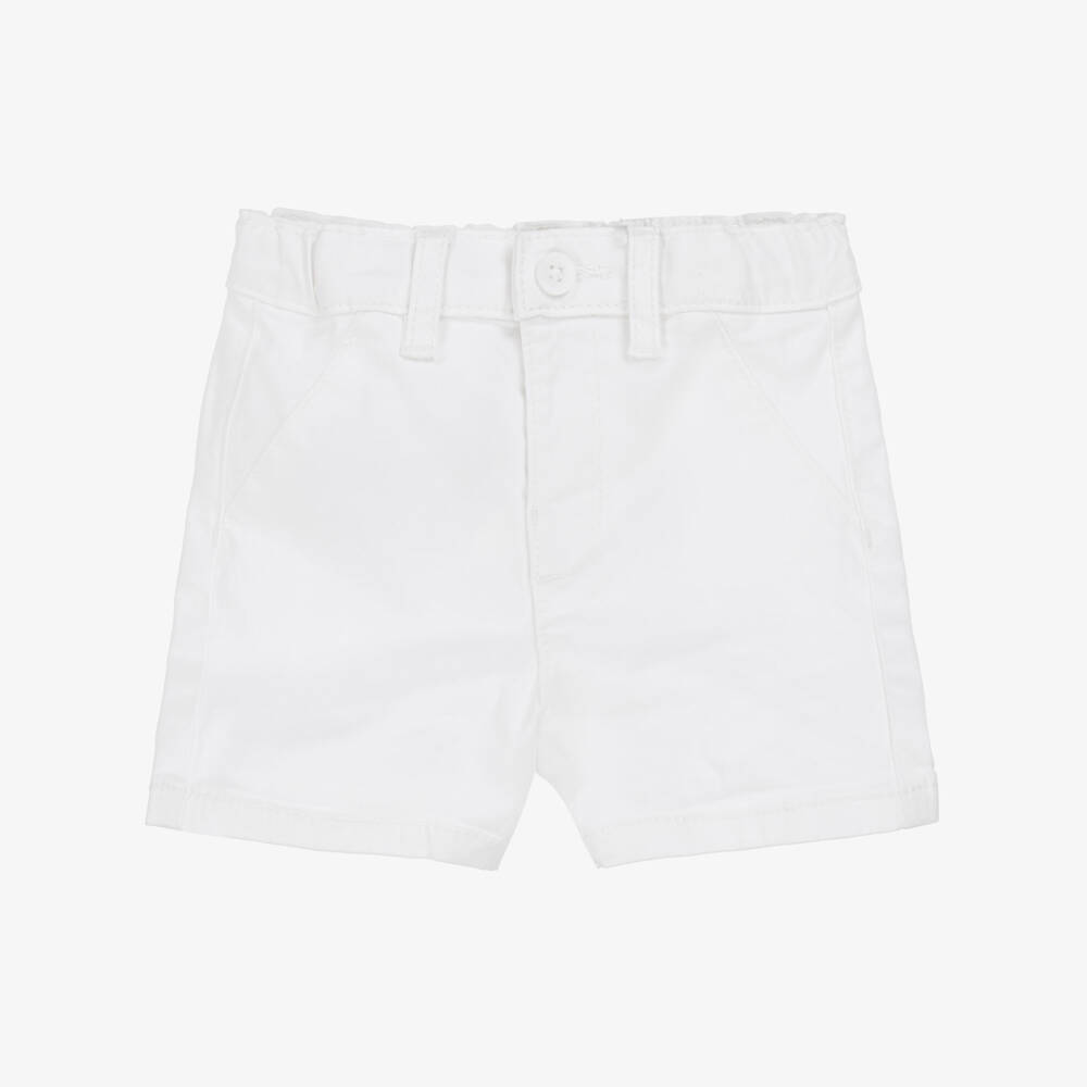 Mayoral Newborn-Boys Soft White Twill Shorts | Childrensalon Outlet