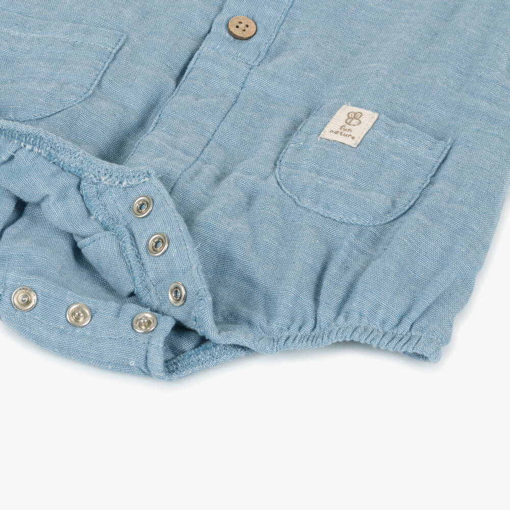 Mayoral Newborn-Boys Soft Woven Blue Outfit Set | Childrensalon Outlet