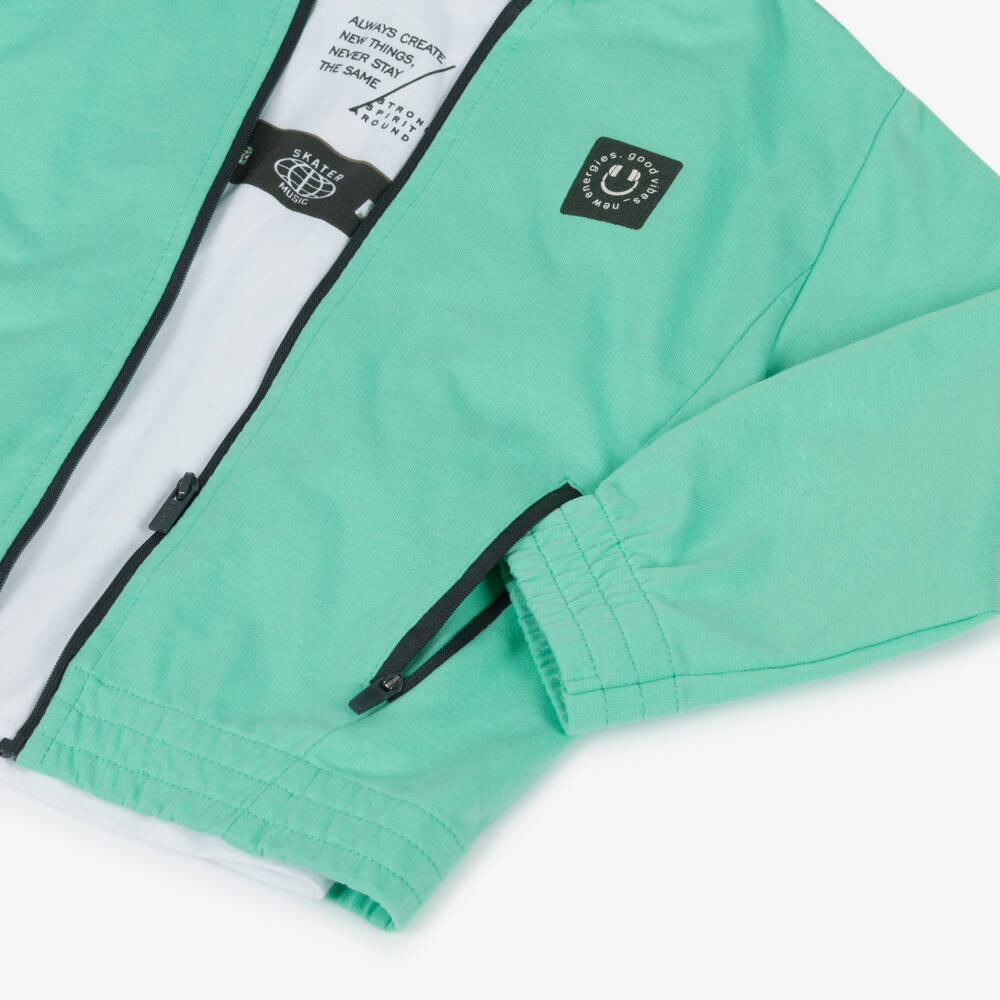 Mayoral-Boys Sporty Green & Grey Ensemble | Childrensalon Outlet