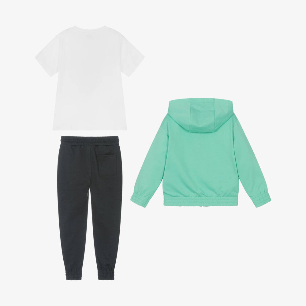 Mayoral-Boys Sporty Green & Grey Ensemble | Childrensalon Outlet