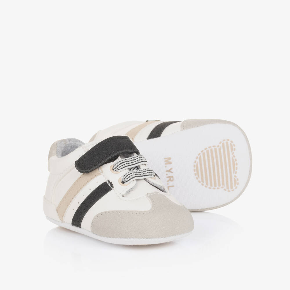 Mayoral Newborn-Boys Sporty White Pre-Walker Shoes | Childrensalon Outlet