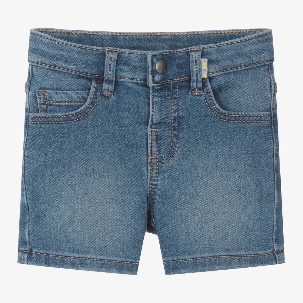 Mayoral-Boys Stone Wash Blue Jersey Denim Shorts | Childrensalon Outlet