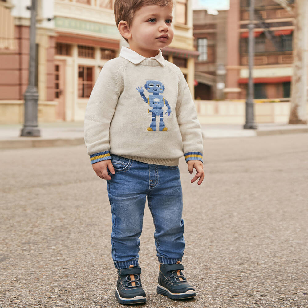 Mayoral-Boys Stone Wash Jogger Trousers | Childrensalon Outlet