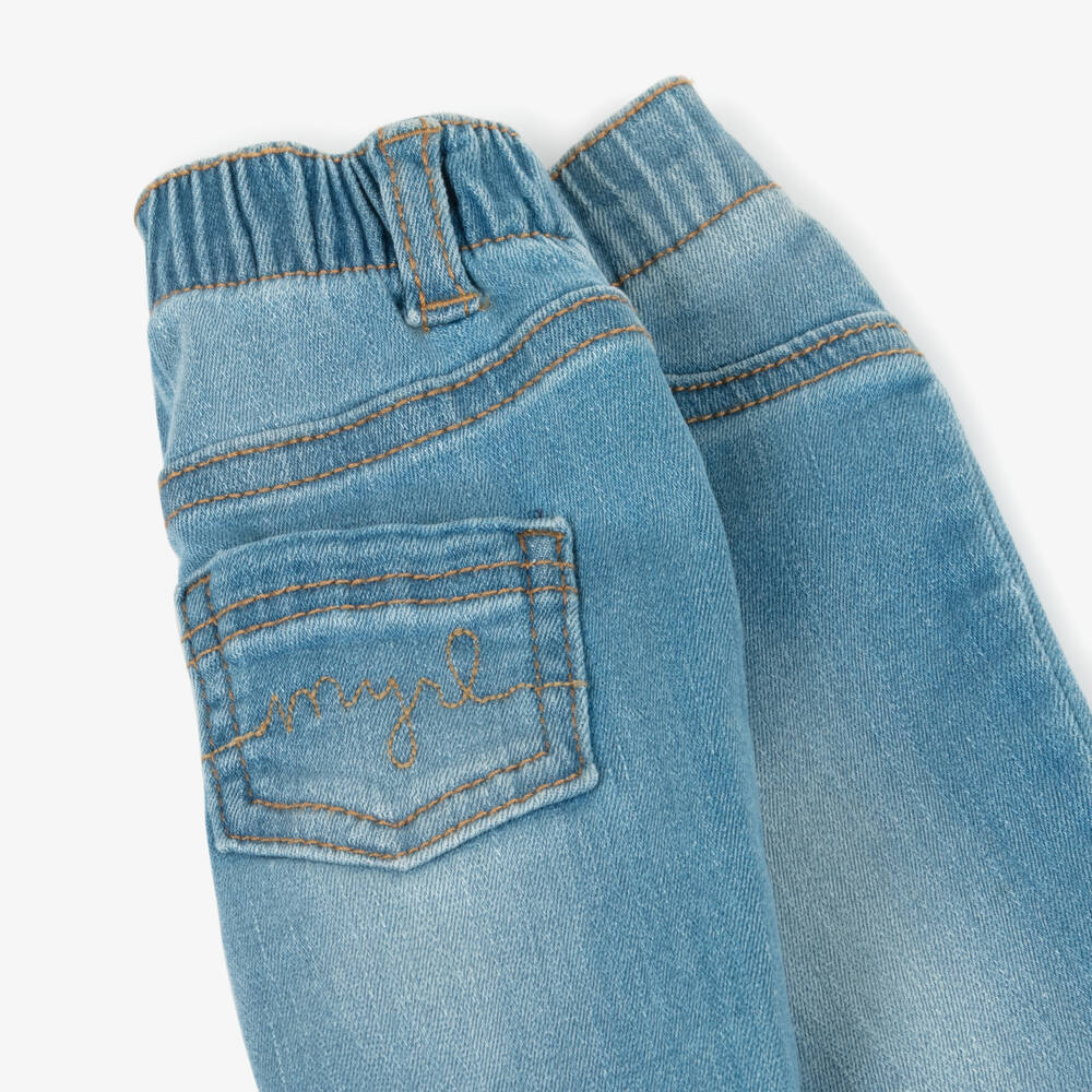 Mayoral Newborn-Boys Stretch Blue Denim Trousers | Childrensalon Outlet