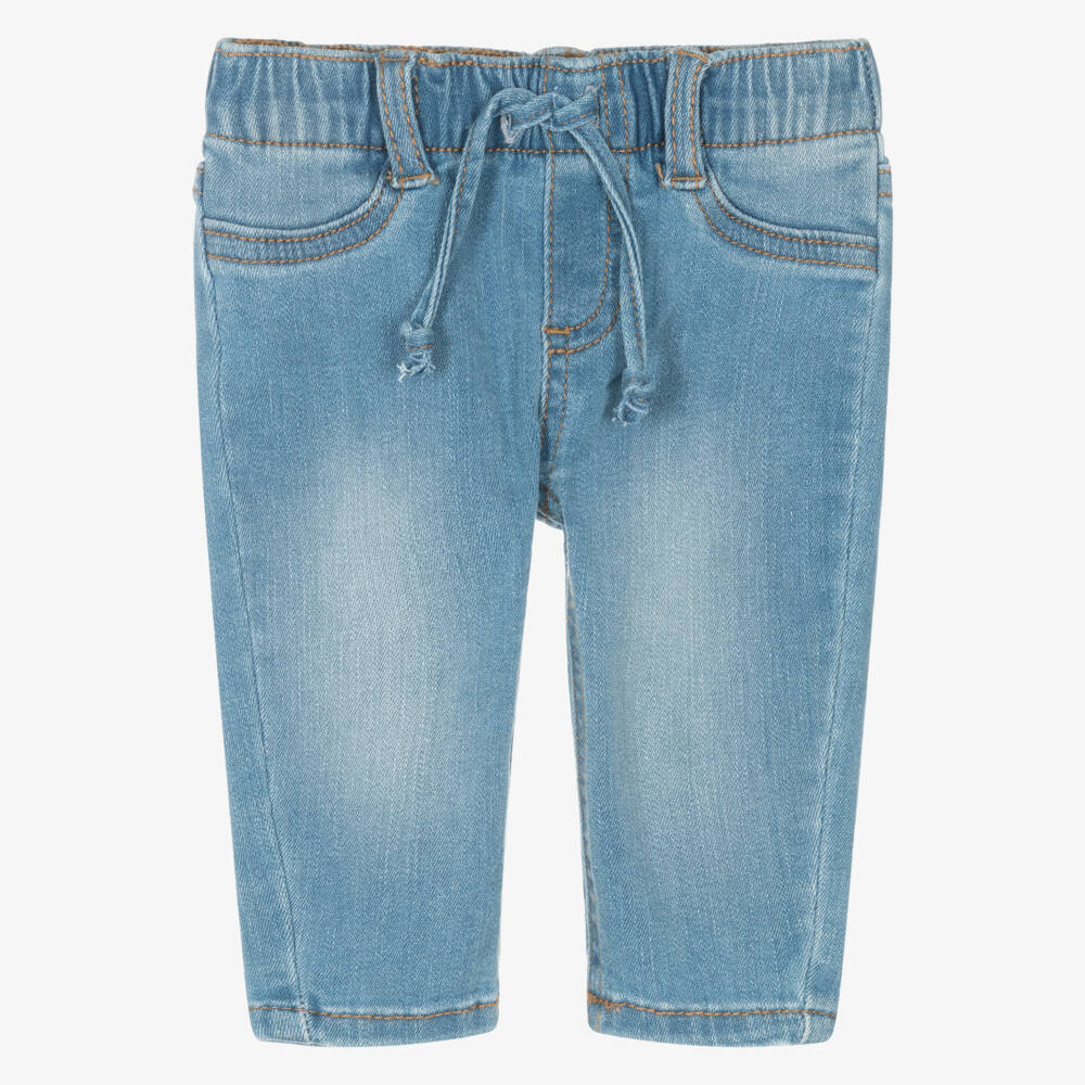 Mayoral Newborn-Boys Stretch Blue Denim Trousers | Childrensalon Outlet
