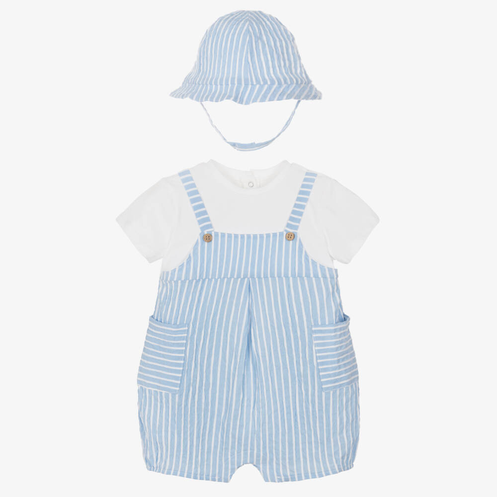 Mayoral Для новорожденных-Комбинезон синий в полоску для мальчиков | Childrensalon Outlet