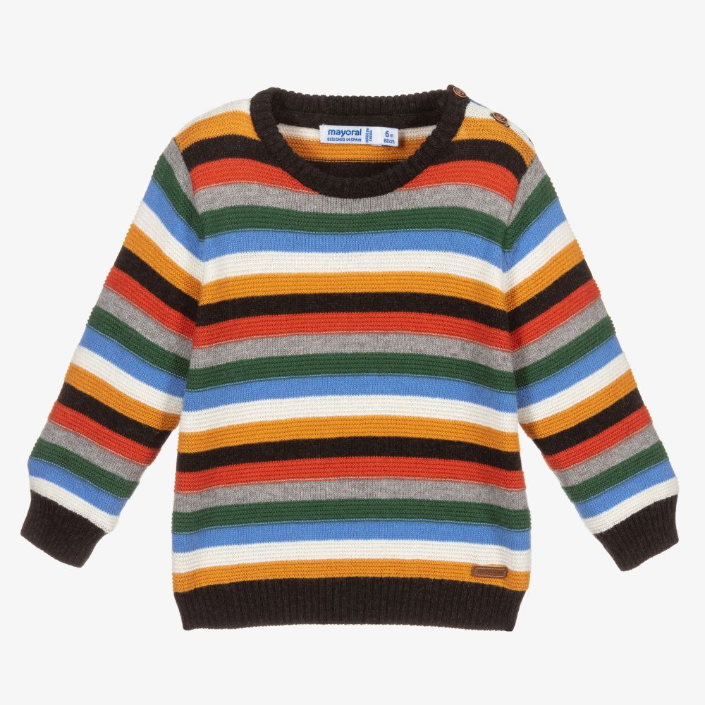 Mayoral-Boys Striped Cotton Jumper | Childrensalon Outlet
