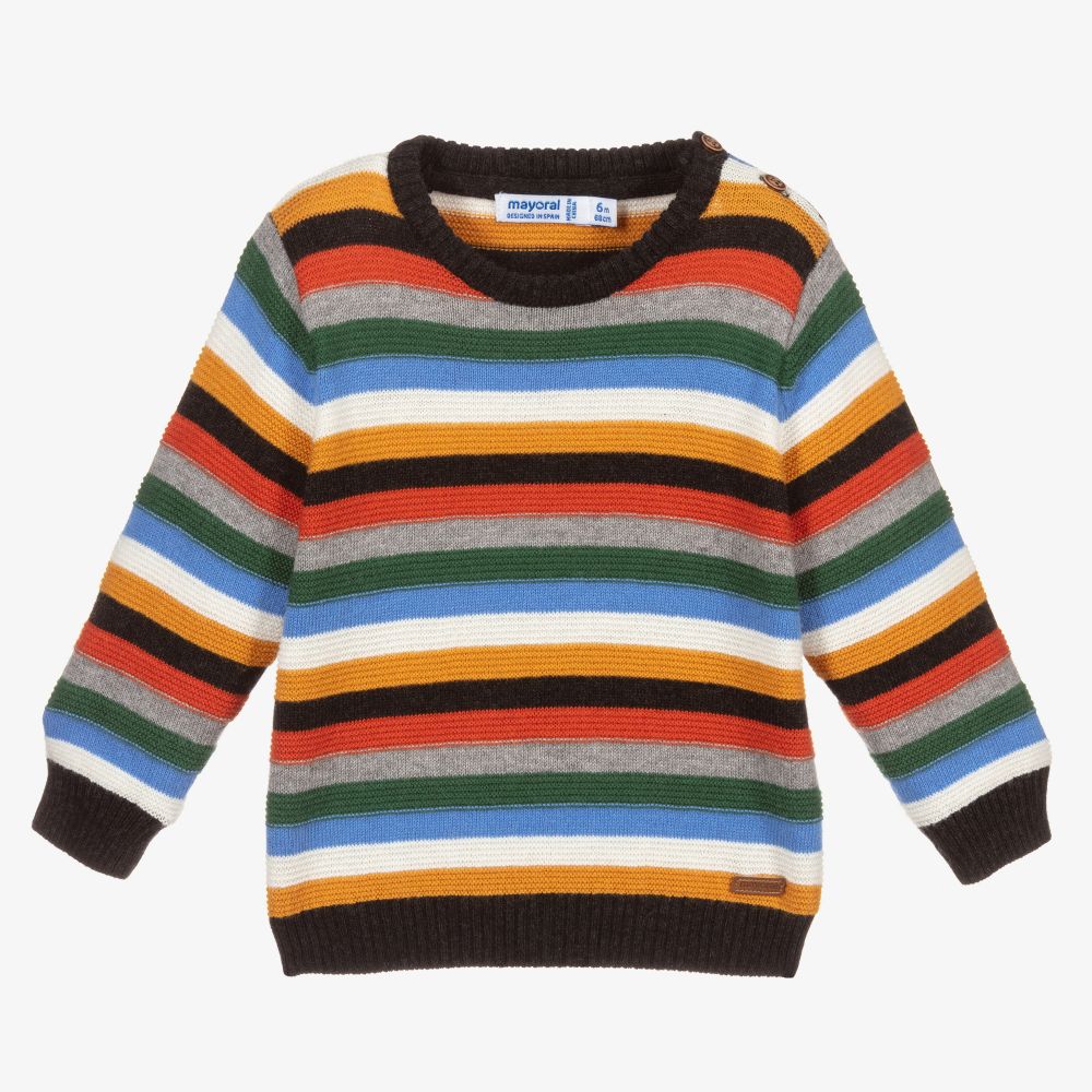 Mayoral - Boys Striped Cotton Jumper | Childrensalon