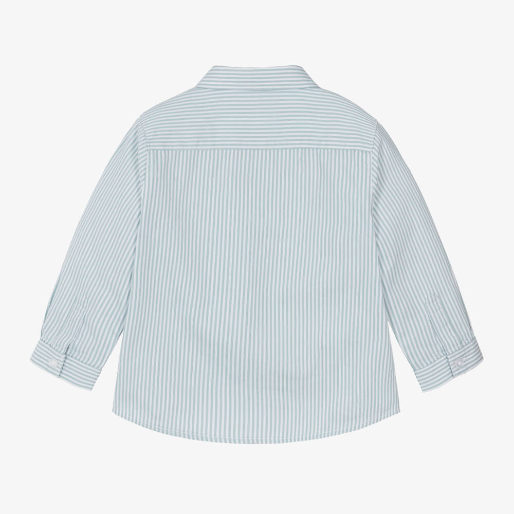 Mayoral-Boys Striped Green Cotton Top | Childrensalon Outlet