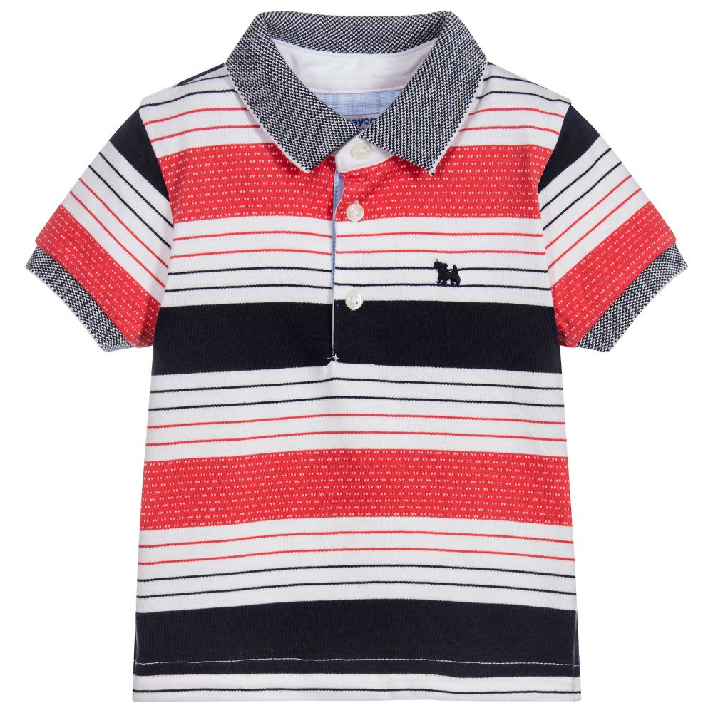 Mayoral - Boys Striped Polo Shirt | Childrensalon