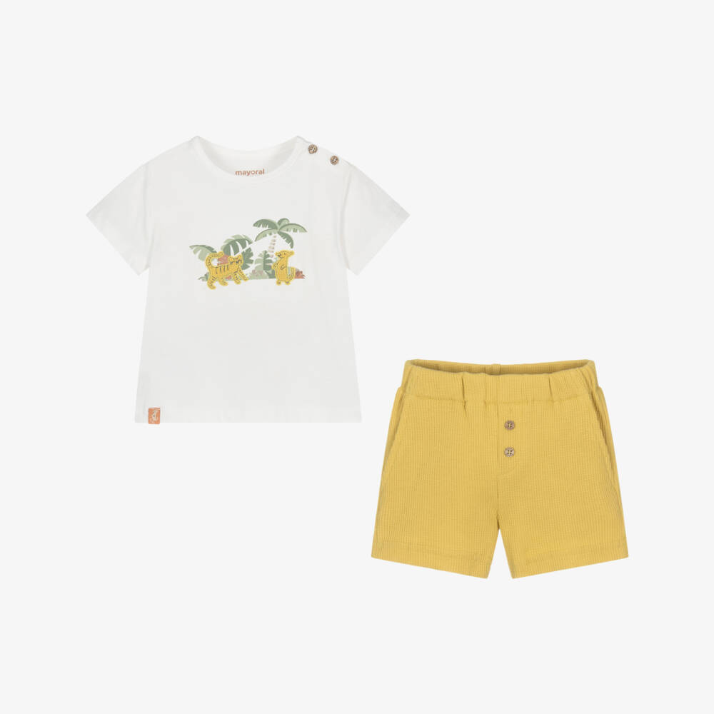 Mayoral-Boys Sunny Cotton Safari Ensemble | Childrensalon Outlet