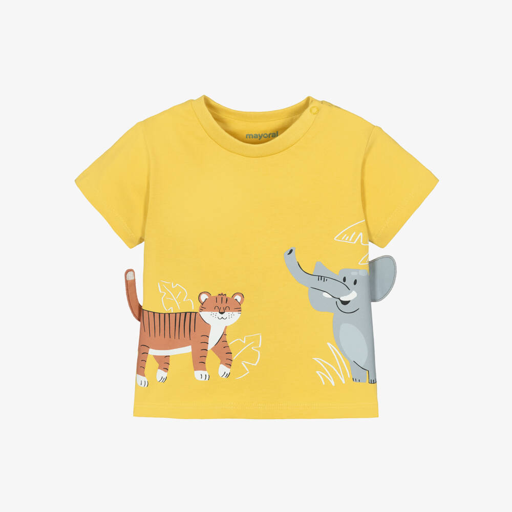Mayoral-Boys Sunny Safari Cotton Tee | Childrensalon Outlet